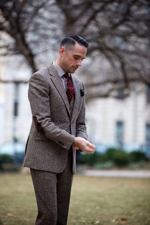 Tweed ThreePiece Suit Brown Tweed Suit He Spoke Style