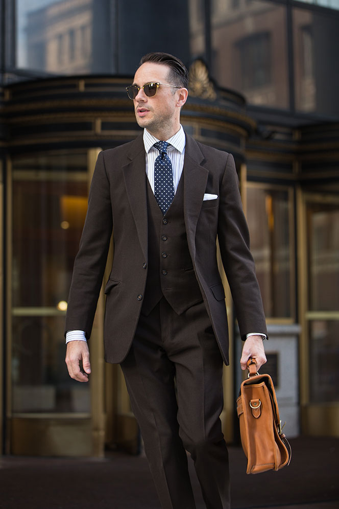 Brown 3-Piece Suit - Men's Brown Suits - He Spoke Style