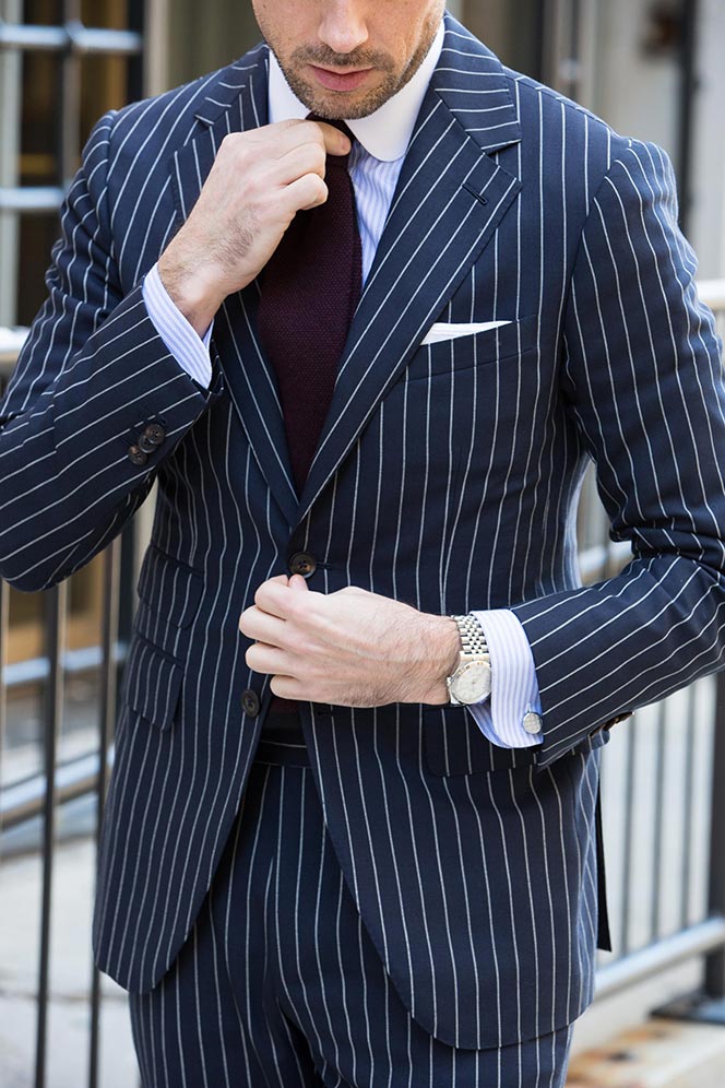 Blue Pin Stripe Suit 100
