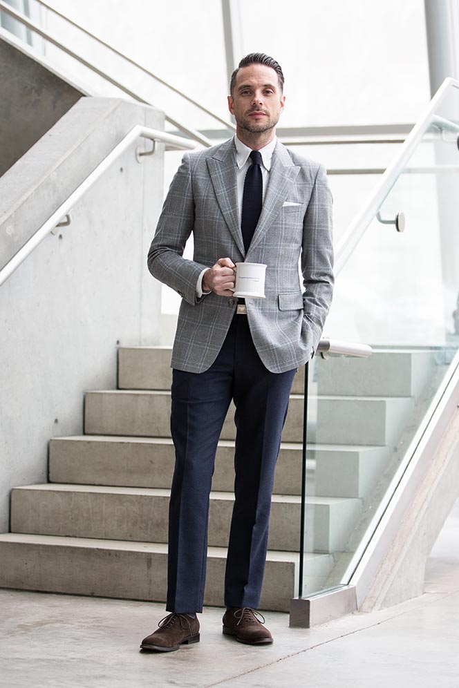 gray blazer outfit