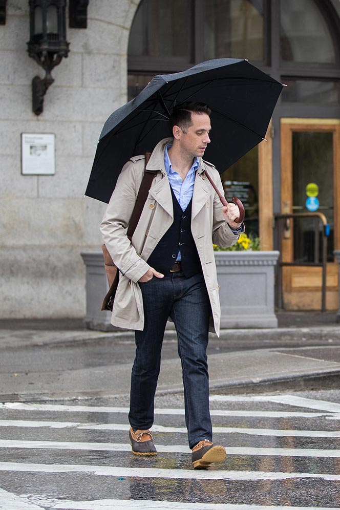 How To Dress For a Rainy Day - He Spoke Style