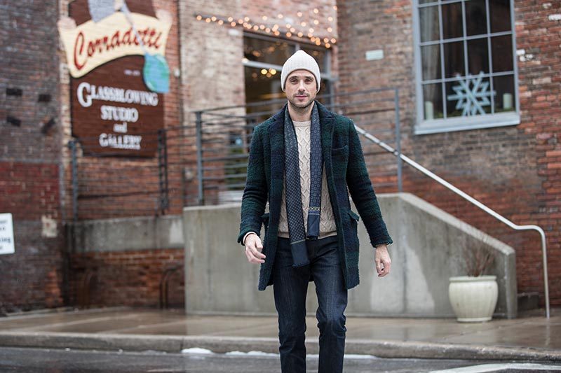 black watch tartan wool trousers