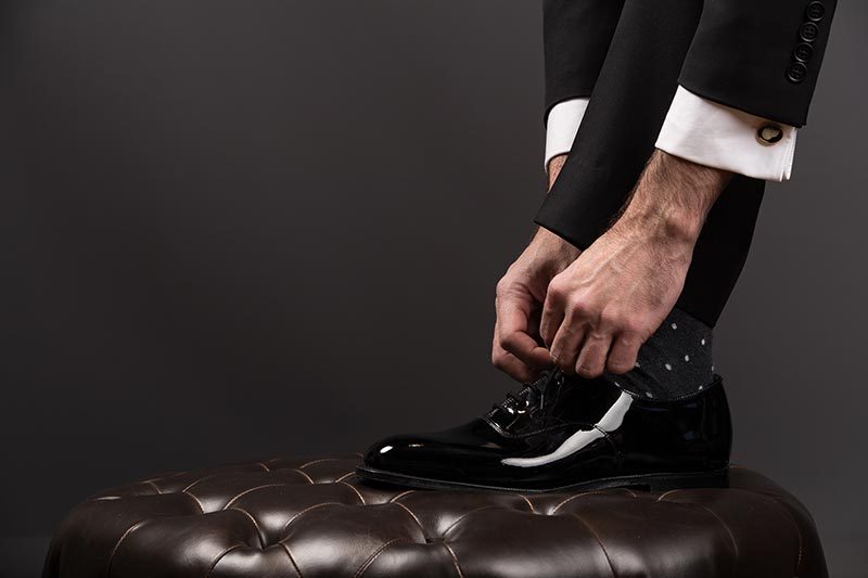 shiny shoes for tuxedo