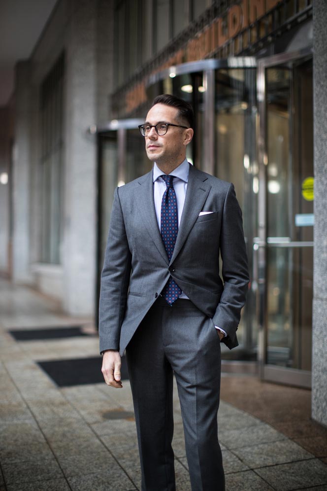 grey suit style