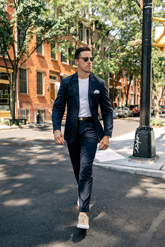 Here's How to Wear a T-Shirt and Suit for Summer - He Spoke Style