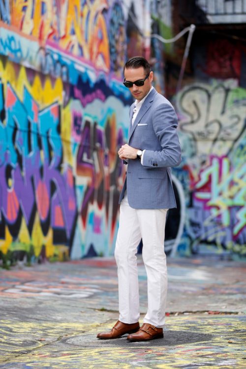 Blue Linen Blazer - He Spoke Style