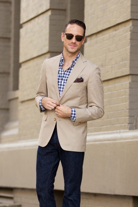 Casual Khaki Blazer | He Spoke Style