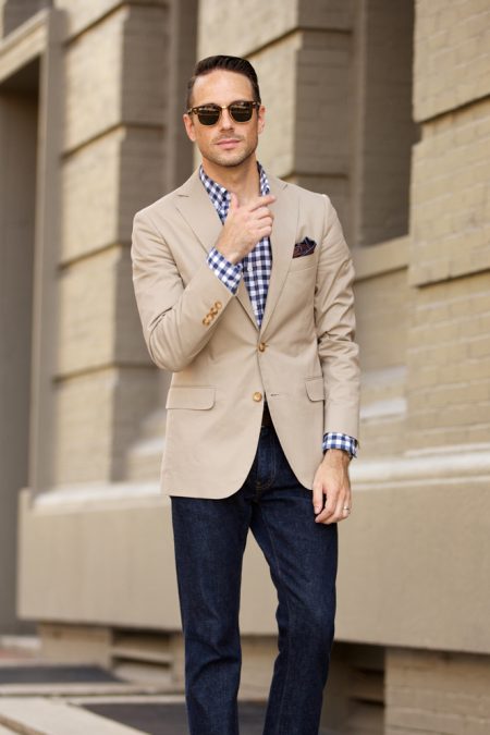 Casual Khaki Blazer | He Spoke Style