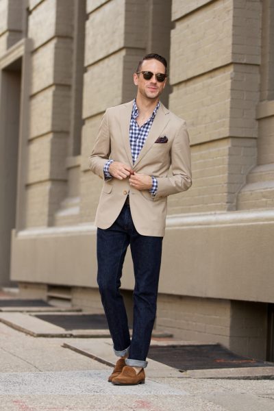 Casual Khaki Blazer | He Spoke Style