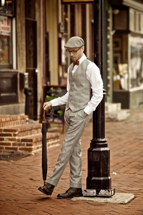 Grey Plaid Suit, Waistcoat and Pants