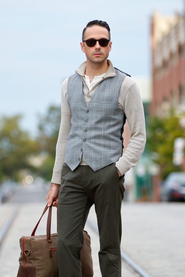 Plaid Three Piece Suit: Waistcoat Separate