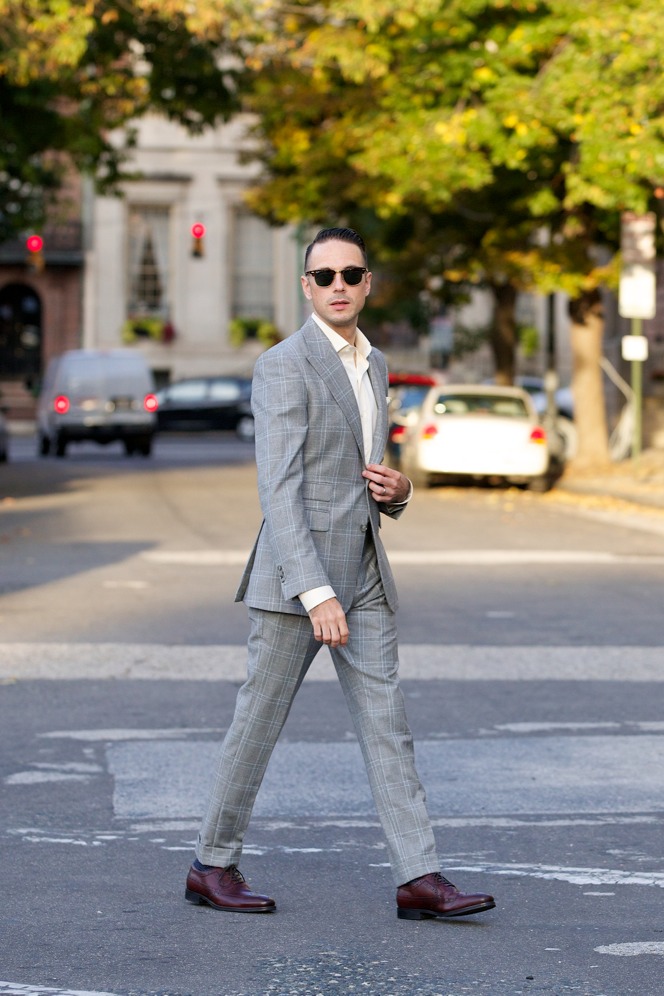 Grey Plaid Suit - He Spoke Style
