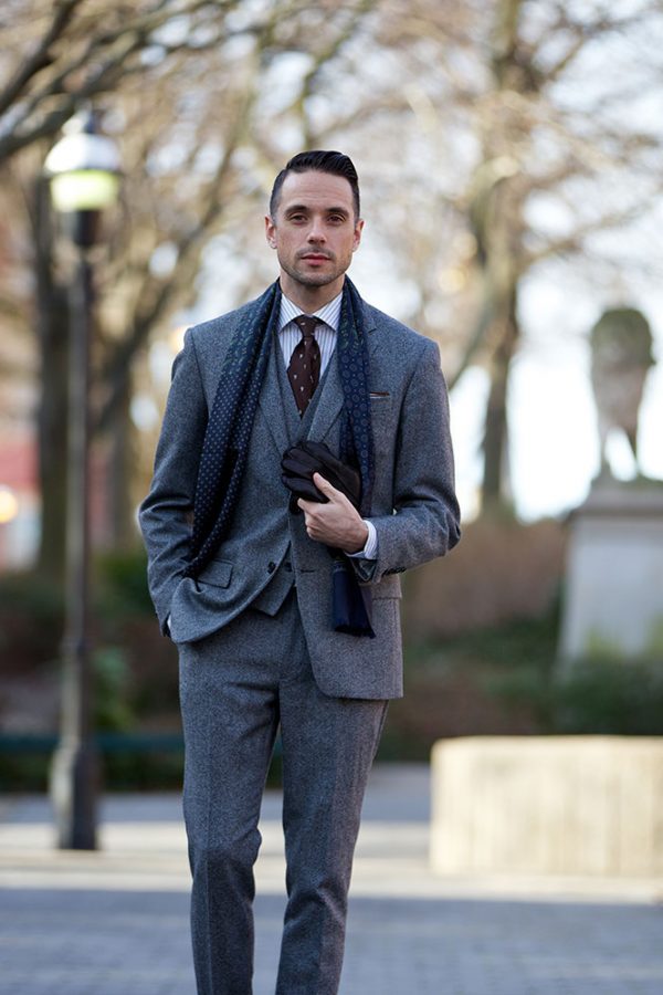 Grey Tweed Three Piece Suit | He Spoke Style