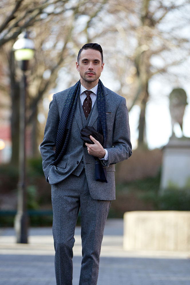 Grey Tweed Three Piece Suit - He Spoke Style