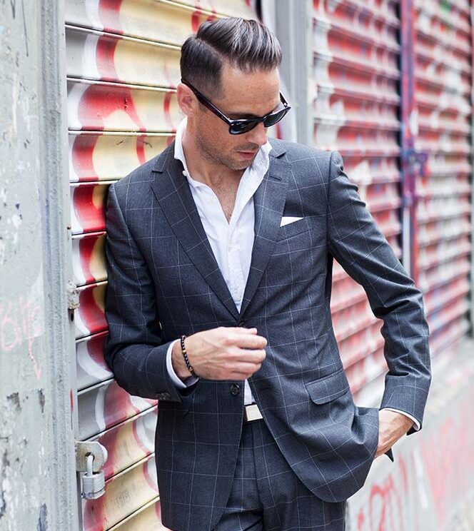 Gray Windowpane Suit - He Spoke Style