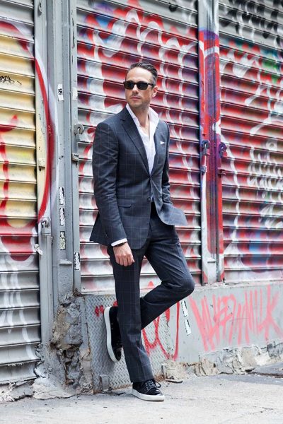 Gray Windowpane Suit: Night Out | He Spoke Style