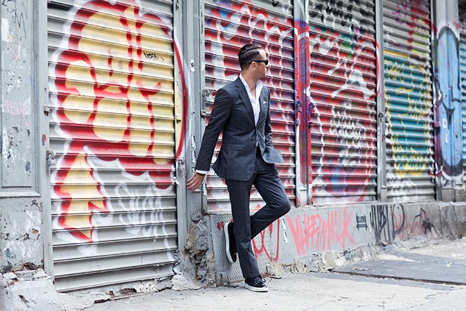Gray Windowpane Suit - He Spoke Style