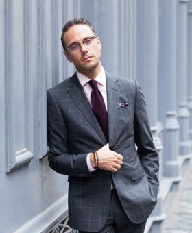 Gray Windowpane Suit for Business - He Spoke Style