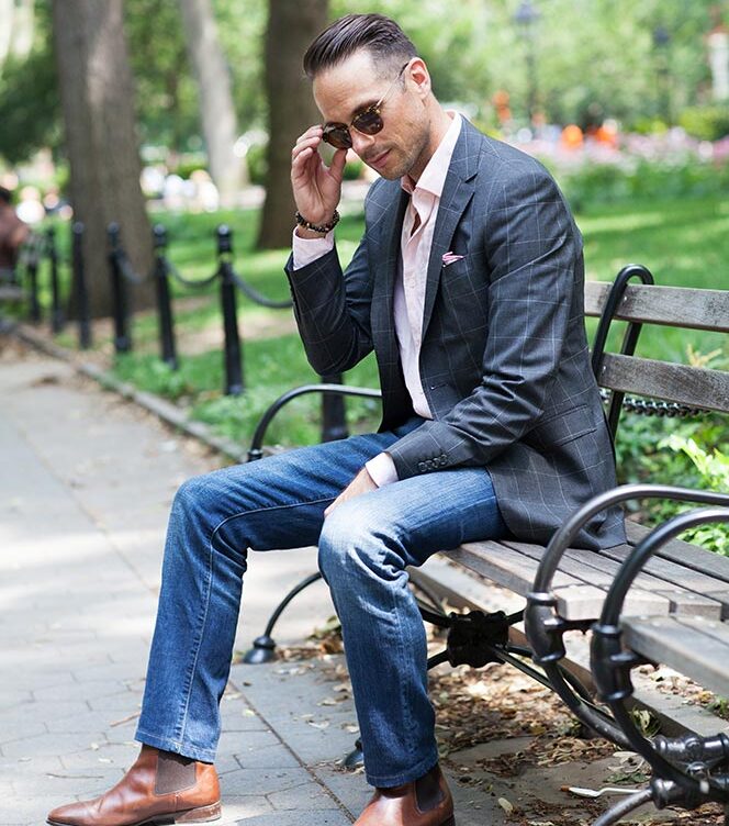 Gray Windowpane Blazer - He Spoke Style