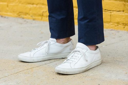 White Leather Sneakers: Sharp Casual - He Spoke Style