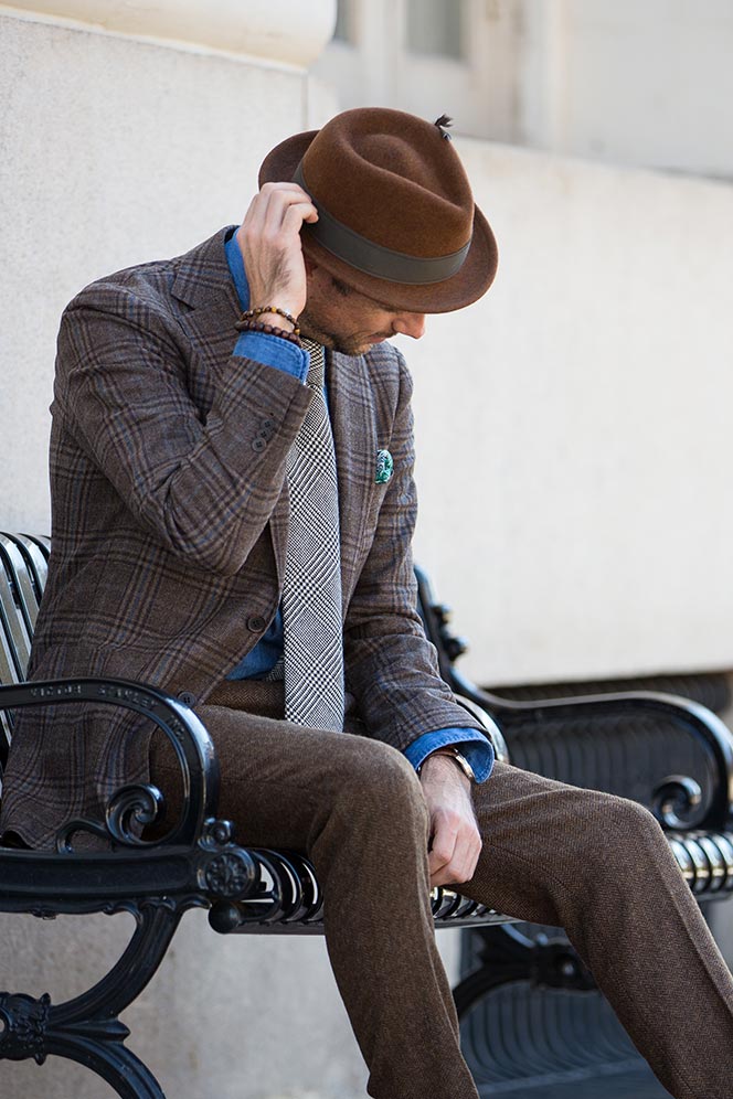 Men's Fedora Hats Fall Outfit Idea - He Spoke Style