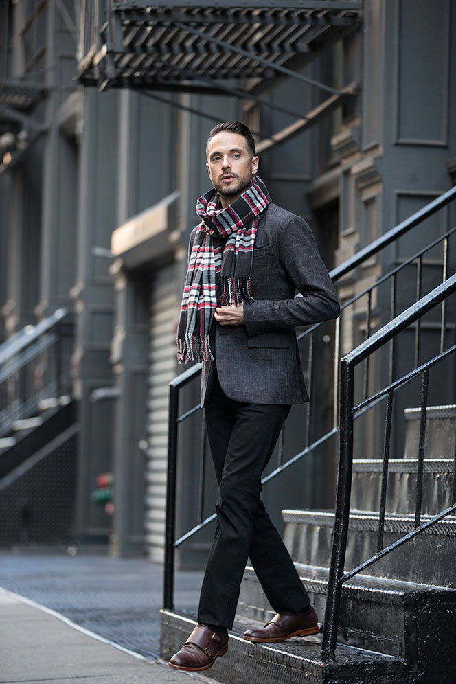 valentines-day-2016-mens-outfit-ideas-casual-with-black-jeans-blazer-red-scarf  - He Spoke Style