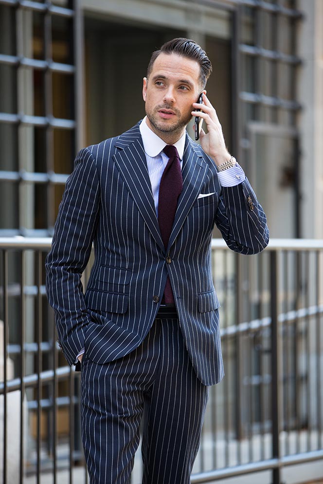 How To Wear a Blue Pinstripe Suit in the Spring He Spoke Style