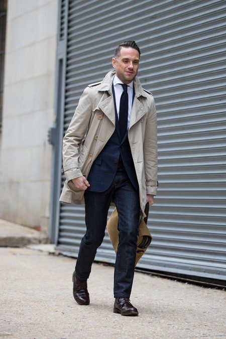 Burberry Trench with Jeans Business Casual Outfit - He Spoke Style