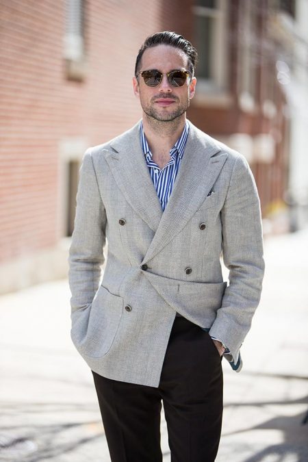 Transitional Tones: Tan Double-Breasted Blazer | He Spoke Style