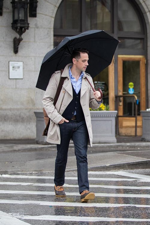 How To Dress For a Rainy Day - He Spoke Style