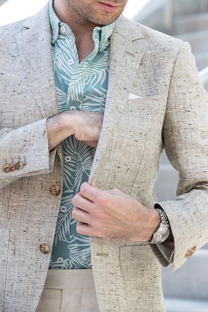 mens patterned shirts with blazer