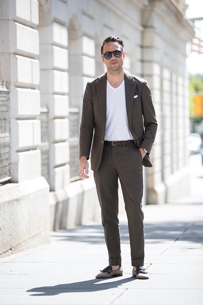 brown cotton suit outfit ideas