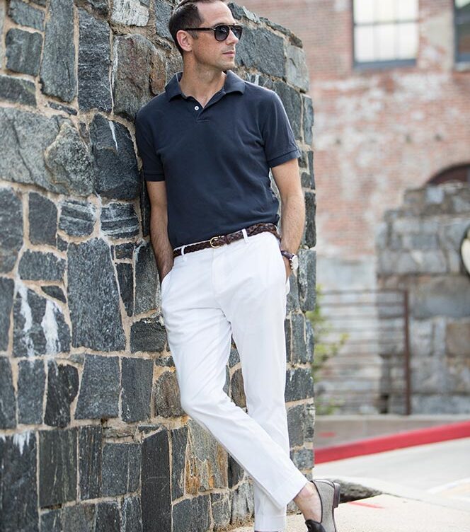 polo shirt outfit simple casual