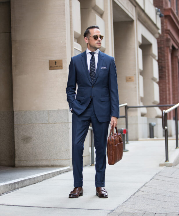 Royal Blue Suit with Double Monk Strap Shoes | He Spoke Style