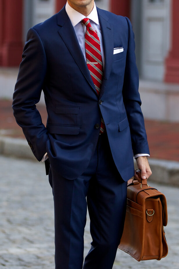 blue suit what color tie