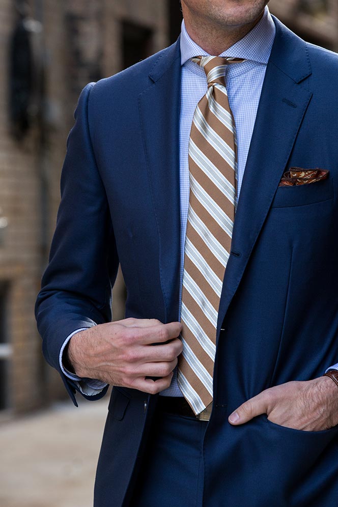 13 Different Ties To Wear With a Blue Suit - He Spoke Style
