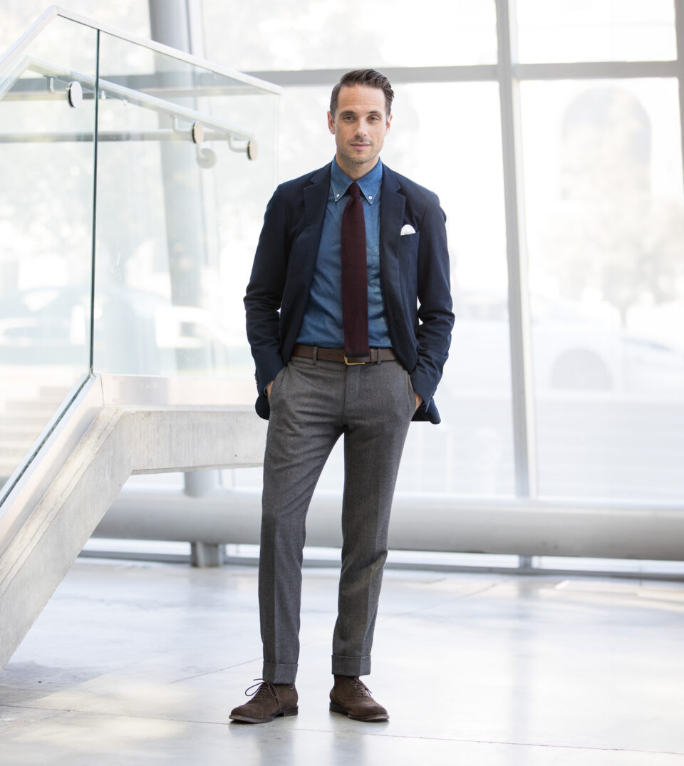 Navy Blue Hopsack Sport Coat | He Spoke Style