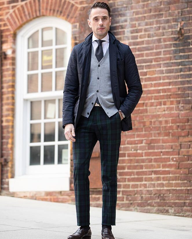 Stylish Grey Jacket and Black Pants Outfits for Men
