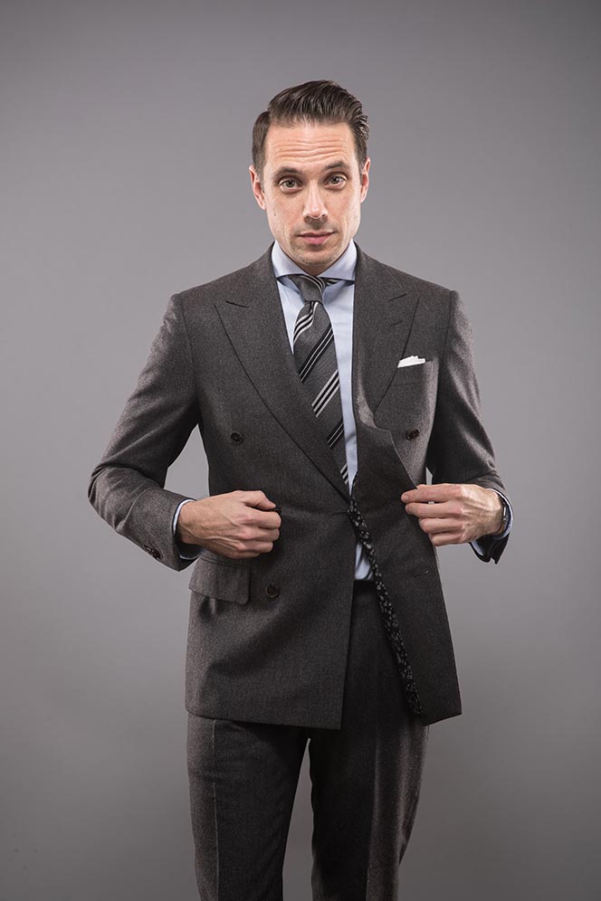 charcoal-grey-double-breasted-flannel-suit-striped-tie-blue-shirt-classic-mens-business-outfit-idea-for-winter-5
