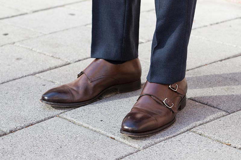 brown-leather-double-monk-strap-shoes-with-navy-blue-pants-mens-dapper-winter-footwear-outfit