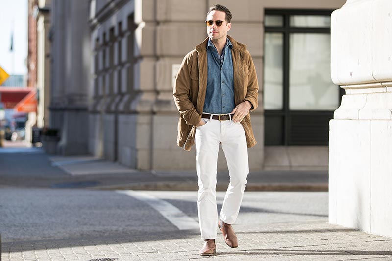 white jeans chelsea boots