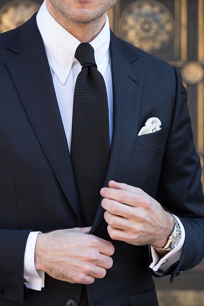 navy-suit-black-tie-textured-cocktail-attire-for-men-white-shirt