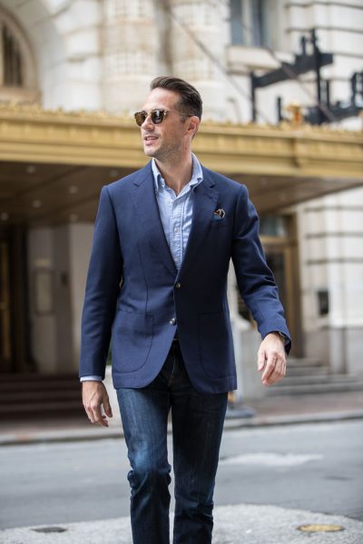 How To Wear a Navy Suit Jacket As A Blazer - He Spoke Style