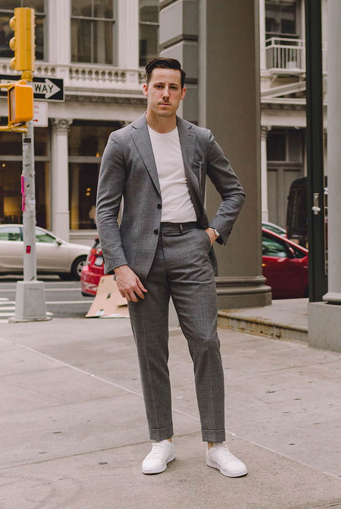 classic grey suit outfit idea 2019