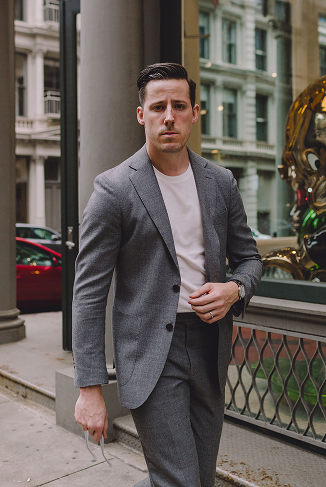 How To Wear a Suit with a T-Shirt - He Spoke Style