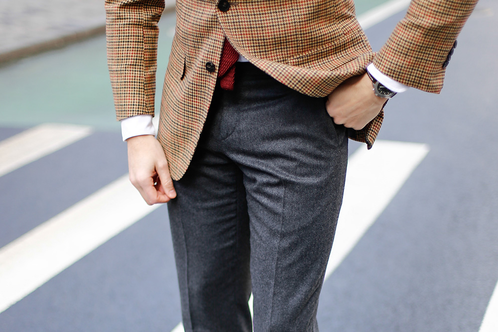 how to wear flannel trousers
