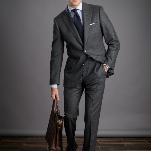 Charcoal Grey Flannel Suit - He Spoke Style Shop