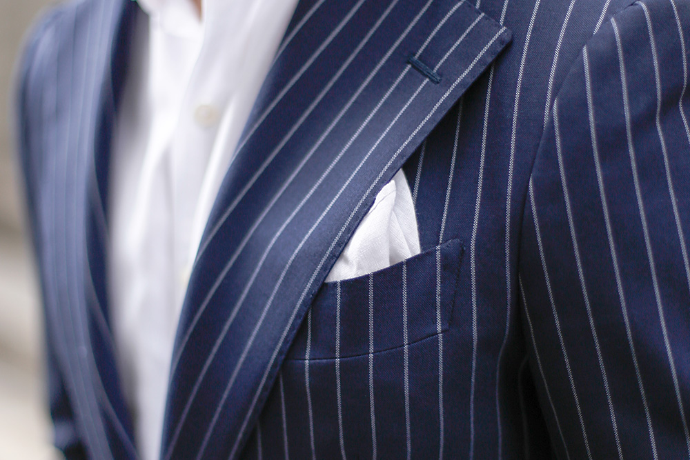 navy pinstripe suit outfit 2020