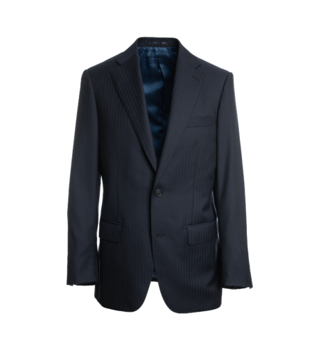 Dark Navy Blue Herringbone Suit - He Spoke Style Shop