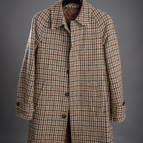 Brown Houndstooth Balmacaan Coat - He Spoke Style Shop